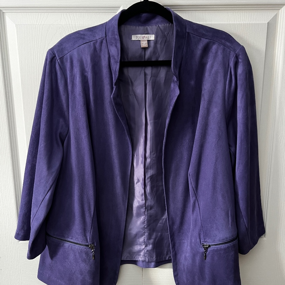 Roz & Ali Light Jacket 3/4 Sleeve Full Zip